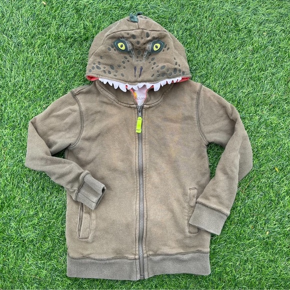 Mini Boden Dino Hoodie size 6-7y Preowned unisex tiny marks from wear and tear - Picture 1 of 5
